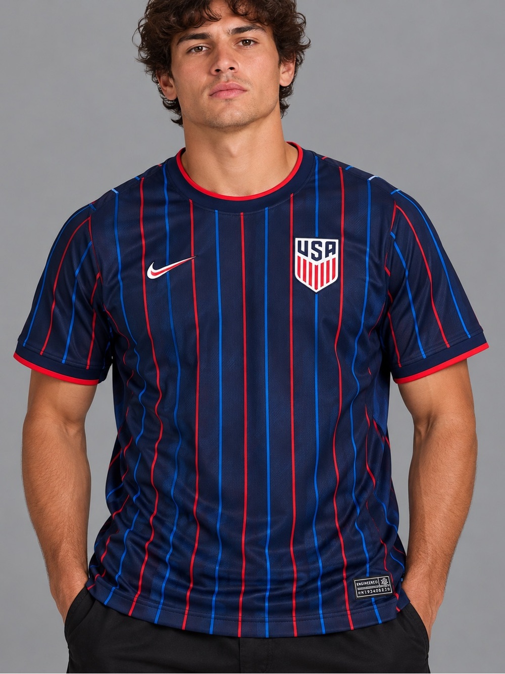 Nike USA USMNT Soccer Jersey Men’s XL Navy Blue Red Blue Striped Dri-FIT NWT